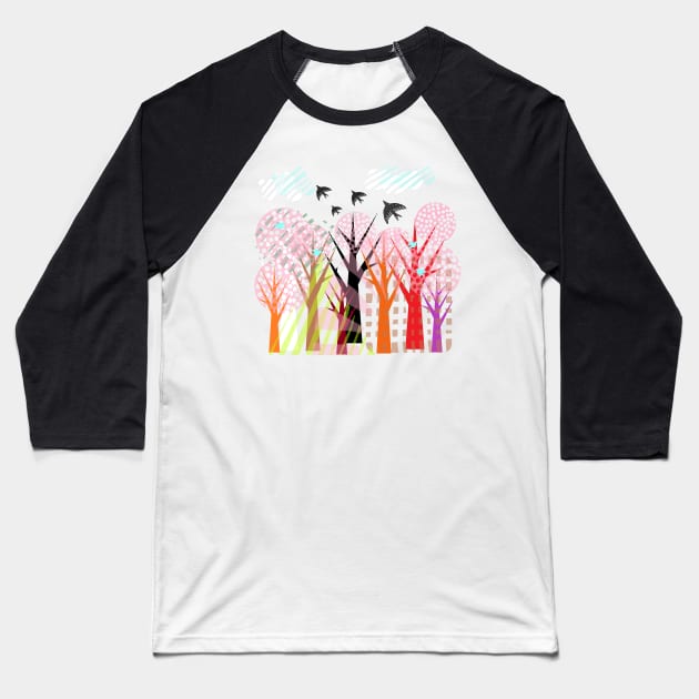 dreamy forest Baseball T-Shirt by adelwins